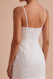 White Bodycon Spaghetti Straps Short Hen Do Dress