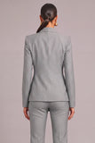 Grey 2 Piece Peak Lapel Business Suts with Sleeves