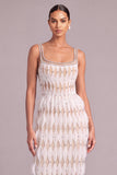 Sparkly White Sheath Square Neck Long Formal Dress with Rhinestone