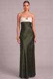 Black Keyhole Satin Mermaid Spaghetti Straps Long Formal Dress