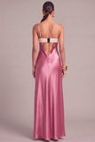 Black Keyhole Satin Mermaid Spaghetti Straps Long Formal Dress
