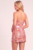 Sparkly Pink Sequins Strapless Bodycon Short Cocktail Dress with Bow