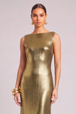 Black Golden Mermaid Boat Neck Ruffled Maxi Formal Dress