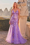 Lilac Sparkly Sequins Mermaid Sequins Spaghetti Straps Long Prom Dress