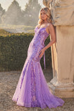 Lilac Sparkly Sequins Mermaid Sequins Spaghetti Straps Long Prom Dress