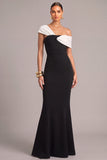 Black Mermaid One Shoulder Long Formal Dress