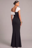Black Mermaid One Shoulder Long Formal Dress