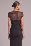 Black Mermaid Off the Shoulder Ruched Maxi Formal Dress