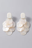 Long Drop Ivory Cascading Mother of Pearl Tassel Statement Long Drop Earrings