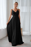 Vintage Mauve Chiffon Adjustable Straps Backless Long Bridesmaid Dress