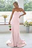 Dark Navy Sweetheart Mermaid Long Bridesmaid Dress