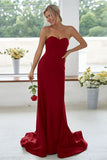 Dark Navy Sweetheart Mermaid Long Bridesmaid Dress
