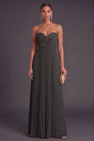 Pink and Orange Front Twisted Sweetheart Pleated Long Formal Dress