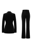 Sparkly 2 Piece Dark Green Peak Lapel Women Prom Suits