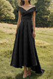 Sage Off the Shoulder A-Line Floor Length Formal Dress