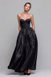 Red and Fuchsia Long Strapless A Line Patchwork Formal Dress