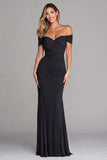 Terracotta Mermaid Off the Shoulder Ruched Long Formal Dress