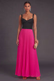 Orange and Fuchsia A Line Pleated Long Formal Dress