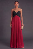 Pink and Orange Front Twisted Sweetheart Pleated Long Formal Dress