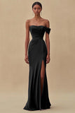Chiffon Purple Ruched Sheath Formal Dress with Slit