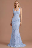 Yellow Beaded Floral Mermaid Appliqued Long Prom Dress