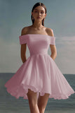 Dusty Sage Chiffon Ruched A Line Short Flowy Graduation Dress