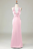 Mermaid Halter Dark Green Bridesmaid Dress