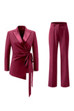 Lilac Peak Lapel 2 Piece Women Prom Suits with Sash