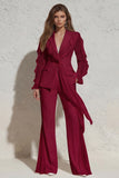 White V Neck Ruched Ruffled 2 Piece Work Suits with Pockets