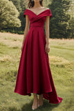 Sage Off the Shoulder A-Line Floor Length Formal Dress