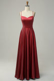 Grey Blue Halter A Line Long Bridesmaid Dress