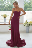 Dark Navy Sweetheart Mermaid Long Bridesmaid Dress