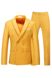 Hot Pink Notched Lapel Double Breasted 2 Piece Prom Men Suits