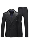 White Double Breasted 3 Piece Lapel Men's Formal Suits