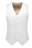 White Double Breasted 3 Piece Lapel Men's Formal Suits