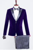 Black One-Piece Velvet Men's Tuxedo for Party