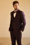 Notched Lapel Single Button Blazer for Men Wedding