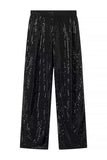 Sparkly Black Shawl Lapel Sequins 2 Piece Women Prom Suits