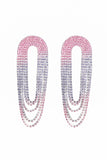 Fashionable Gradient Color Tassel Large Earrings