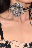 Sparkling Rhinestones Camellia Collar