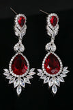 Rhinestone Teardrop Earrings and Necklace Jewelry Set