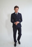 Men's Navy 2 Piece Double Breasted Suit