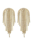 Golden Tassel Rhinestones Earrings