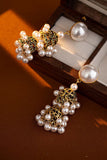 Vintage Golden Pearl French Court Style Tassel Earrings
