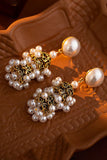 Vintage Golden Pearl French Court Style Tassel Earrings