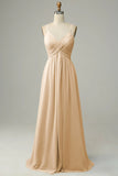 Sleeveless Spaghetti Straps Empire Waist Bridesmaid Dress