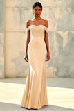 Chiffon Purple Off the Shoulder Sheath Pleated Formal Dress
