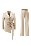 Lilac Peak Lapel 2 Piece Women Prom Suits with Sash