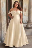 Burgundy A Line Ruched Satin Plus Size Maxi Prom Dress