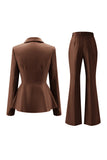 Grey Green 2 Piece Notched Lapel Women Prom Suits